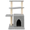vidaXL Albero per Gatti con Tiragraffi in Sisal Grigio Chiaro 83,5 cm