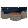 vidaXL Set Divano da Giardino 5 pz Grigio polyrattan