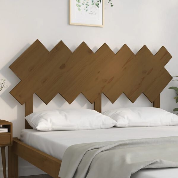 vidaXL Testiera per Letto Ambra 141x3x80,5 cm Legno Massello di Pino