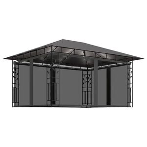 vidaXL Gazebo con Zanzariera e Luci LED 4x3x2,73 m Antracite