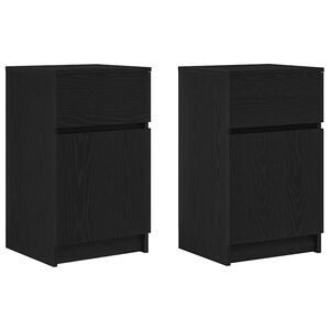 vidaXL Comodini 2pz Neri 39x35x65 cm in Legno Multistrato