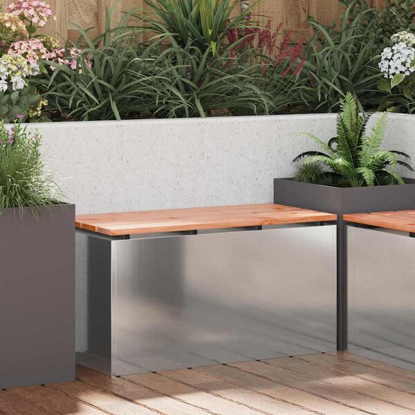 vidaXL Panchina da giardino Argento 80 x 40 x 43 cm Acciaio zincato