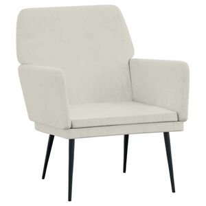 vidaXL Poltrona Crema 62x79x79 cm Velluto