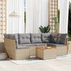 vidaXL Set Divano da Giardino 7 pz con Cuscini Beige Misto Polyrattan