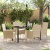 vidaXL Set da Pranzo per Giardino con cuscino 5 pcs Beige polyrattan