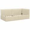 vidaXL Struttura Letto Angolare con Materasso 2 pcs Crema Velluto
