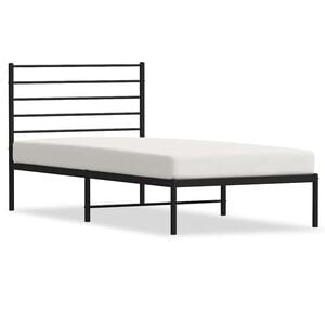 vidaXL Giroletto con Testiera in Metallo Nero 75x190 cm