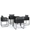 vidaXL Set da Pranzo da Giardino 5 pz Nero