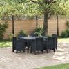 vidaXL Set da Pranzo per Giardino 7 pcs Antracite Rattan Polt