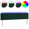 vidaXL Testiera a LED Verde Scuro 180x5x78/88 cm in Velluto