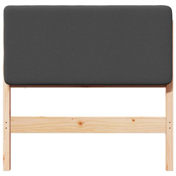 vidaXL Testiera imbottita Marrone e grigio scuro 90 cm Pino massello