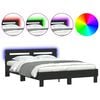 vidaXL Giroletto con LED senza Materasso Nero 150x200 cm