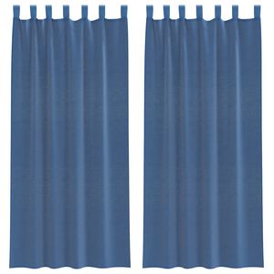 vidaXL Tende in Voile con Tasche per Aste 2 pz Blu Reale