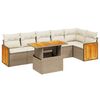 vidaXL Set Divani da Giardino 7 pz con Cuscini Beige in Polyrattan