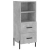 vidaXL Credenza Grigio Cemento 34,5x34x90 cm in Legno Multistrato