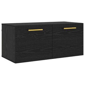 vidaXL Armadietto a muro Rovere nero 80 x 36.5 x 35 cm