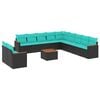 vidaXL Set Divani da Giardino 12 pz con Cuscini Nero in Polyrattan