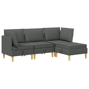 vidaXL Set di divani modulari con spazio di archiviazione 4 pz Tessuto