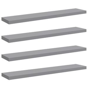 vidaXL Scaffali a Parete 2 pz Grigi 120x23,5x3,8 cm in MDF