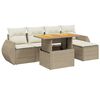 vidaXL Set Divano da Giardino 6 pz con Cuscini Beige in Polyrattan