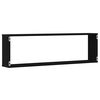 vidaXL Mensole Parete Cubo 4 pz Rovere Nero 100x15x30 cm Multistrato