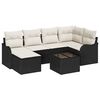 vidaXL Set Divano da Giardino 7 pcs Nero e bianco Poly Rattan