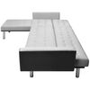 vidaXL Divano Letto Angolare in Tessuto 218x155x69 cm Nero e Grigio