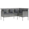 vidaXL Divano a Forma di L con Cuscini in Polyrattan Grigio