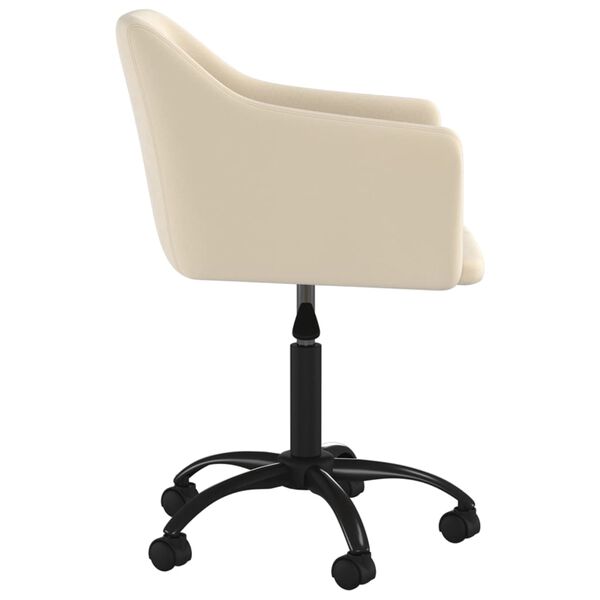 vidaXL Sedia da Pranzo Girevole Crema in Velluto