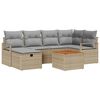 vidaXL Set Divano da Giardino 7 pz Beige polyrattan