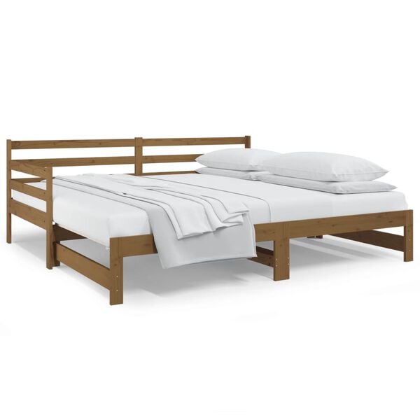 vidaXL Dormeuse Estraibile Ambra 2x(90x190) cm Legno Massello di Pino