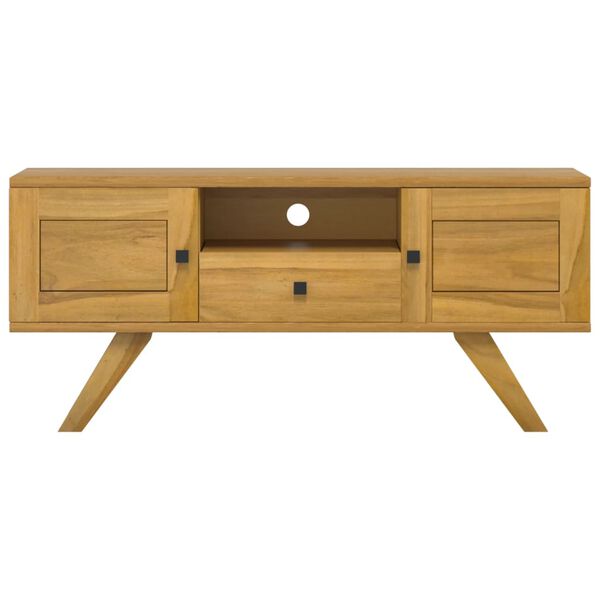 vidaXL Mobile Porta TV 110x30x50 cm in Legno Massello di Teak