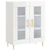 vidaXL Credenza 69,5x34x90 cm in Legno Multistrato Bianco Lucido