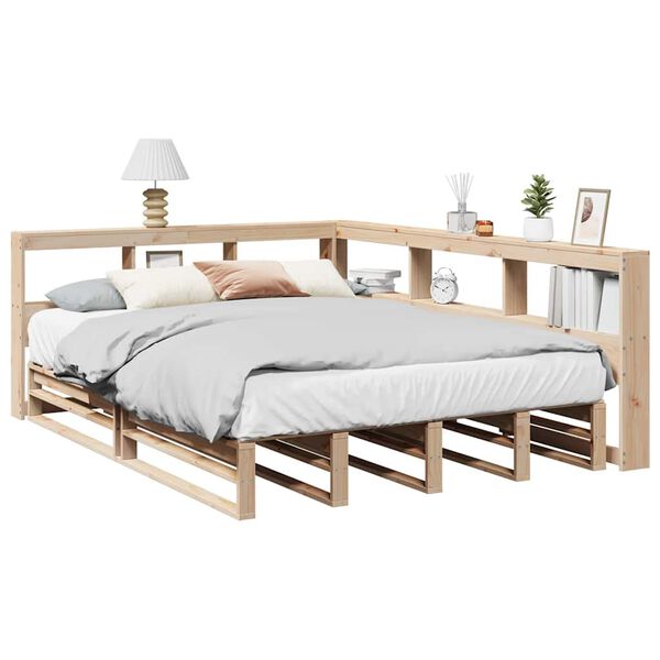 vidaXL Letto Libreria senza Materasso 135x190 cm in Legno di Pino