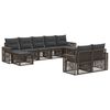 vidaXL Set Divano da Giardino 9 pz Grigio e Grigio Scuro polyrattan