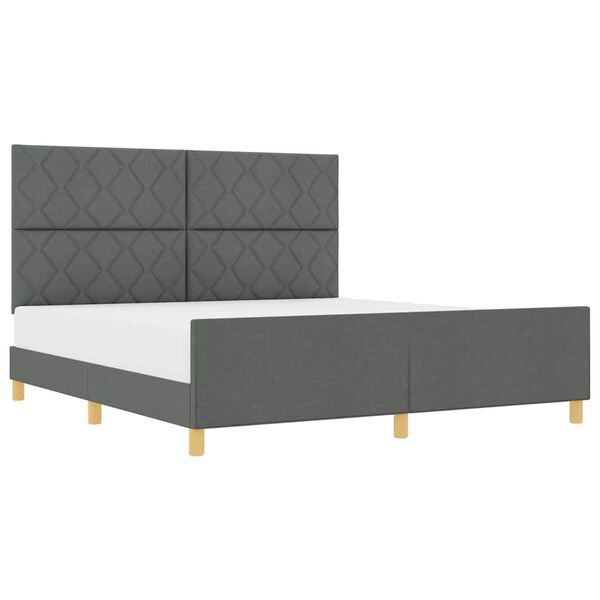 vidaXL Struttura del letto Grigio scuro 180 x 200 cm Tessuto
