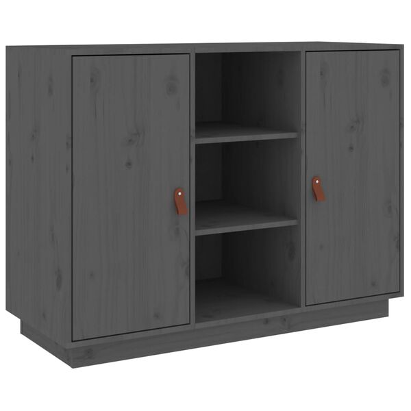 vidaXL Credenza Grigia 100x40x75 cm in Legno Massello di Pino