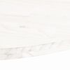 vidaXL Piano Tavolo Bianco 90x45x2,5cm in Legno Massello di Pino Ovale