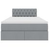 vidaXL Letto con contenitore e LED Grigio chiaro 120 x 190 cm Tessuto