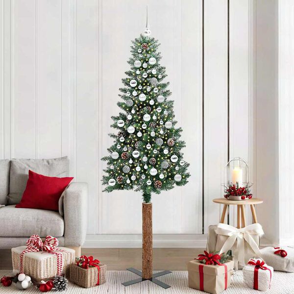 vidaXL Albero di Natale snodato con 300 LED con supporto Verde 210 cm