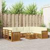vidaXL Set divani 10 pcs Naturale e Crema Legno di Acacia Massello