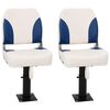 vidaXL Set di 2 Sedili Pieghevoli per Barca Blu e Bianco 41x36x48 cm