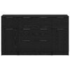 vidaXL Credenza con cassetto 3 pcs Rovere Nero Legno multistrato