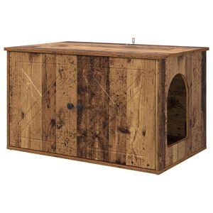 vidaXL Casa per Gatti Legno vecchio 85 x 55 x 50 cm Legno multistrato