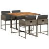 vidaXL Set da Pranzo da Giardino 5 pz con Cuscini in Polyrattan Grigio