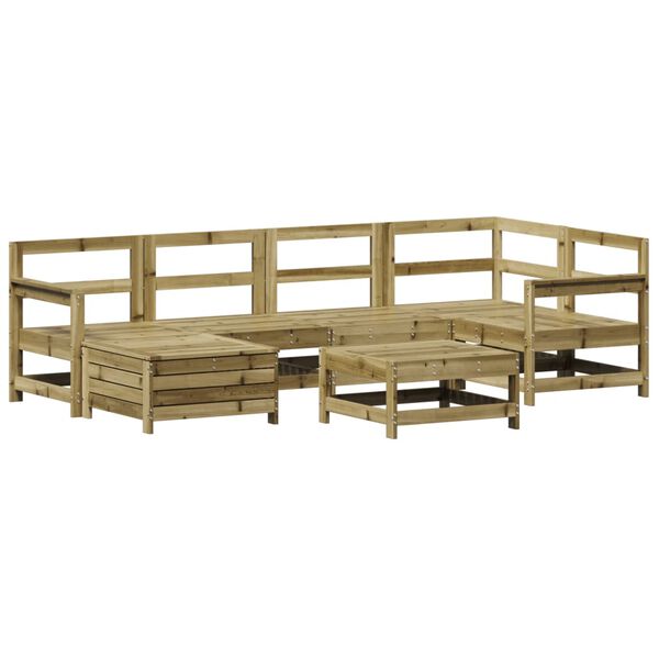 vidaXL Set Divani da Giardino 7 pz in Legno Impregnato di Pino