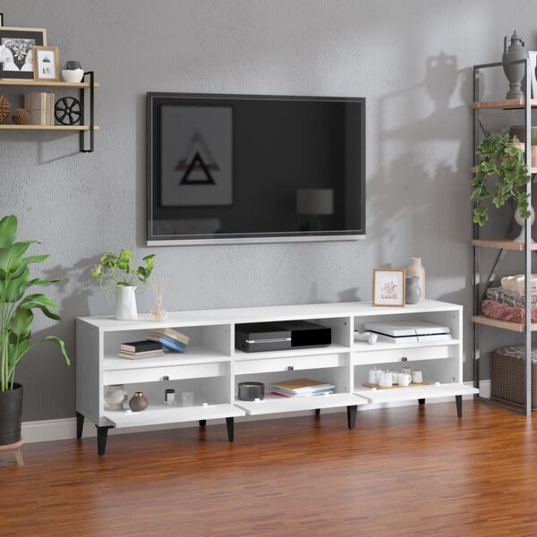 vidaXL Mobile Porta TV Bianco 150x30x44,5 cm in Legno Multistrato