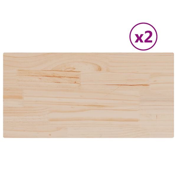 vidaXL Piani Tavolo 2 pz 90x45x2,5 cm Rettangolare Legno Massello Pino