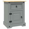 vidaXL Comodino in Legno di Pino Messicano Corona Grigio 53x39x67 cm