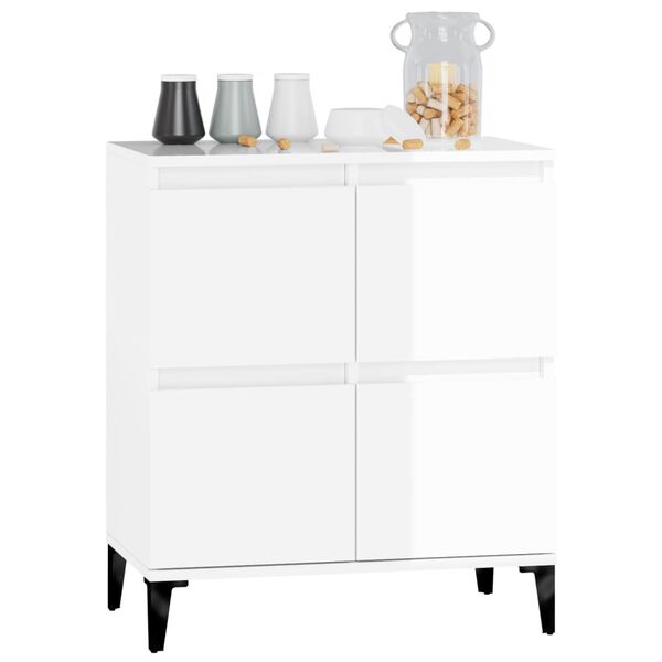 vidaXL Credenza Bianco Lucido 60x35x70 cm in Legno Multistrato